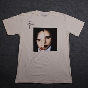 Lady Gaga Shirt Mens‎ XL White Split Face Graphic Concert Tour Tee Music